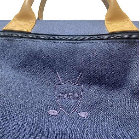 Tags by Lanig Golf Bag Navy Blue Duffle Embroidered Crest Travel Sports Luggage - Picture 3 of 11